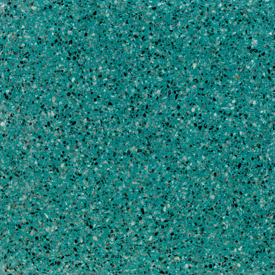 Terrazzo authentique turquoise profond adouci - 116