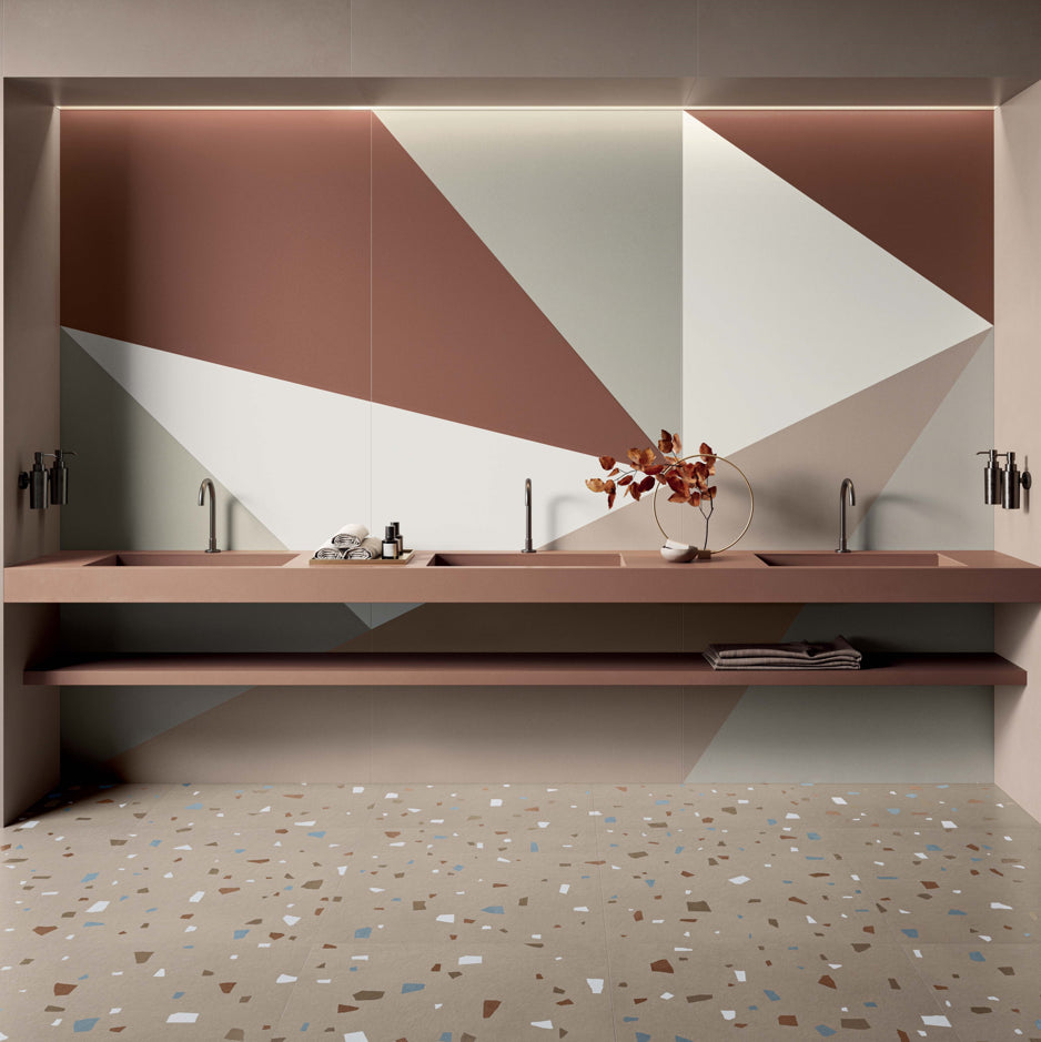 Carrelage Effet Terrazzo Moderne - Nuances cipria coccio